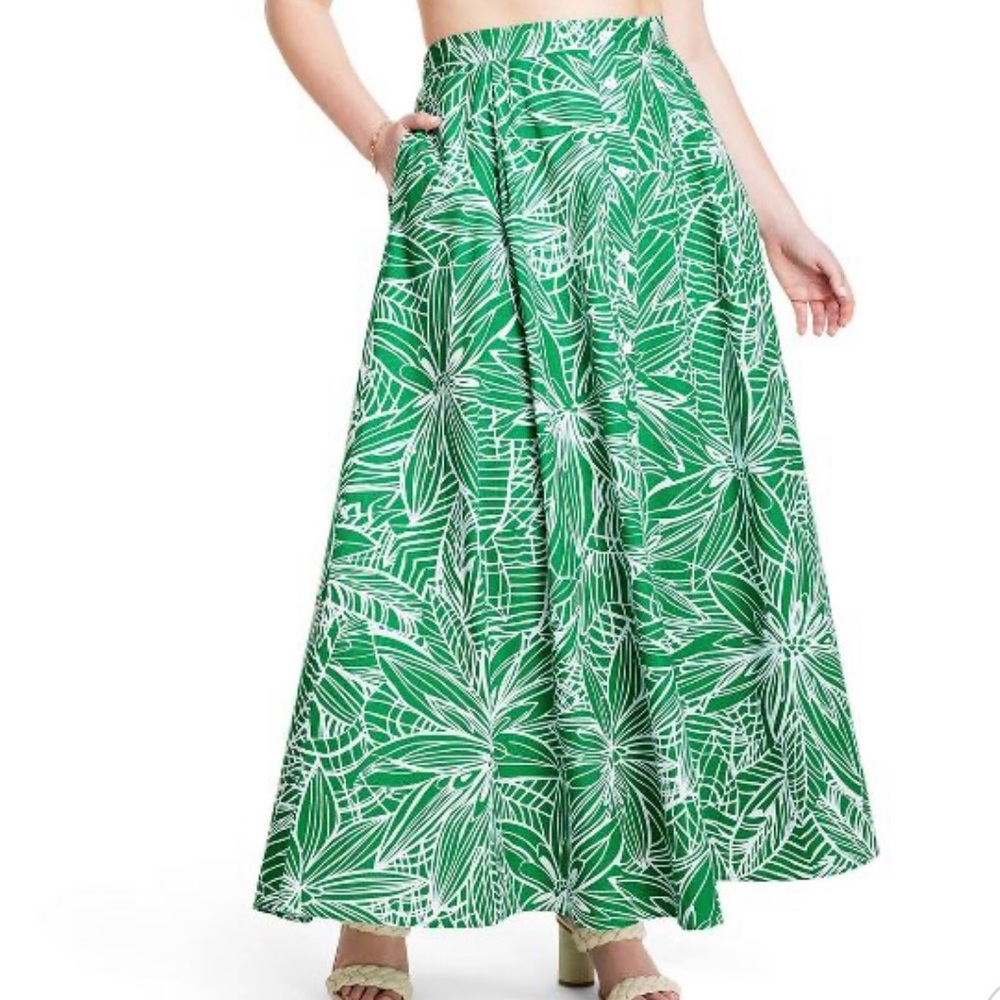 Last🤩Tabitha brown linear floral print maxi skirt